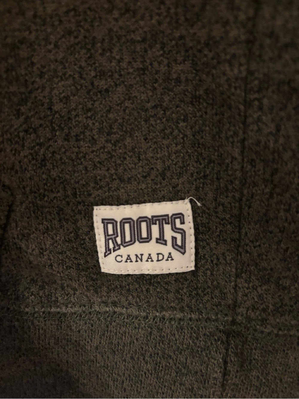 Roots woman’s  Olive Green Zip-Up Hoodie with White Logo - Picture 2 of 4